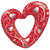 42" HEARTS AND FILIGREE RED