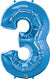 44" NUMBER 3 BLUE SHP - PKG