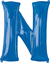 34" Letter N Blue