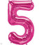 34" Number 5 Pink - Pkg