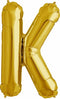 14" Gold K Air Filled Balloon