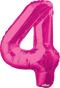 34" NUMBER  4 PINK - PKG