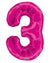 34" NUMBER 3 PINK - PKG