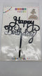 Acrylic Cake Topper Happy Birthday Black