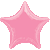 19" METALLIC PINK STAR FOIL FLAT