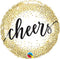 18" CHEERS GOLD GLITTER DOTS