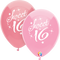 12" RND 8CT Sweet 16 Pink Latex Balloon