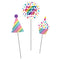 Rainbow Foil Bday Cupcake Sticks