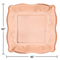 10" SQ EMB PLATE 8CT ROSE GOLD