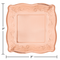 7" SQ EMB PLATE ROSE GOLD 8CT