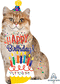 33" HAPPY BIRTHDAY CAT SHP - FLT
