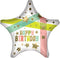 19" HBDAY GOLD STARS/COLORS-PKG