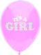 12" RND 8CT It's A Girl Real Pink Latex Balloon