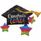 34" Iridescent Grad Cap And Stars