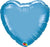 18" CHROME BLUE HEART - FLT